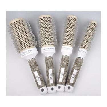 Imagem de Conjunto de escovas de cabelo: escova térmica cerâmica nano redonda, 4