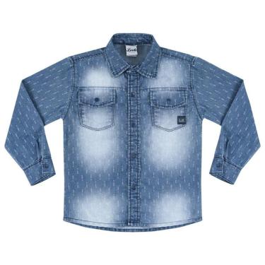 Imagem de Camisa Infantil Look Jeans Manga Longa Jeans - 01 - UNICA-Masculino