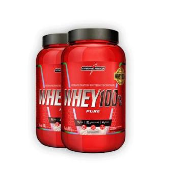 Imagem de Kit 2 Whey Protein 100% Puro V2 Integral Medica Morango 900g - Integra