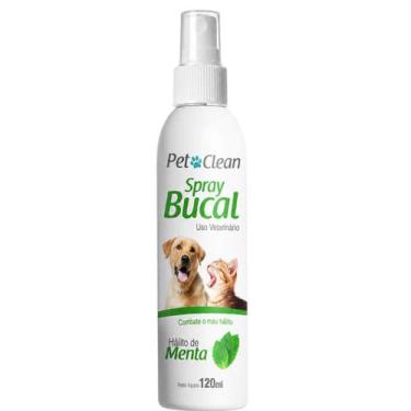 Imagem de Spray Bucal Pet Clean 120ml Para Cães Gatos  Combate Mau Hálito Menta 