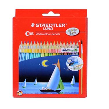 Imagem de Lápis de cor solúvel em água, 36 cores, caneta de pintura e enchimento, núcleo de 3 mm de espessura