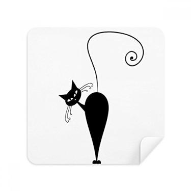 Imagem de Óculos de limpeza de tela com desenho de animal Halloween gato preto tecido camurça pacote com 2