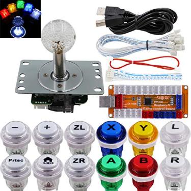 Imagem de SJ@JX Arcade Game Lâmpada Controladora LED Codificador USB Gamepad Cherry MX Microswitch Botão de Luz 4-8 vias LED Joystick para Nintendo Switch PC PS3 Raspberry Pi MAME