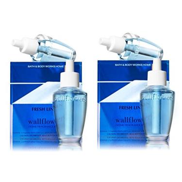 Imagem de Bath & Body Works A lâmpada de flor de parede Fresh Linen reenche duas caixas, quatro lâmpadas!