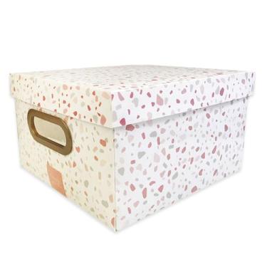 Imagem de Caixa Organizadora Plástica com Tampa Pequena Granilite Decorativa Mul