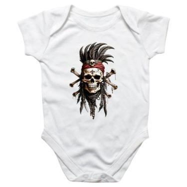 Imagem de Body intantil Caveira Indigena Mohawk - Alearts, GG