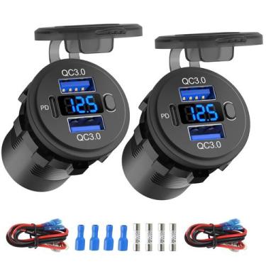 Imagem de Carregador de Carro Hapytrip 12V com 2 Portas USB e PD 3.0