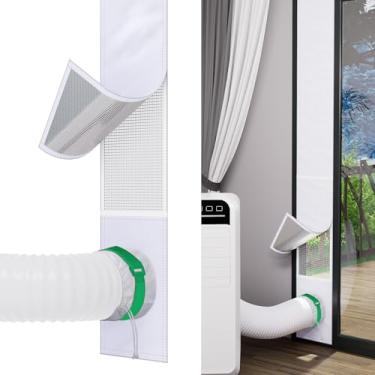 Imagem de GCGOODS Kit de vedação de janela de ar condicionado portátil com tampa de ventilação, kit de vedação de janela CA isolado adequado para mangueira de exaustão de 10 a 15 cm de diâmetro, vedação de