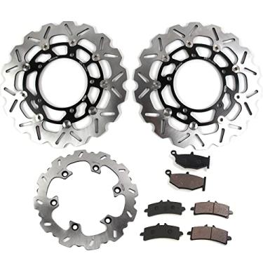 Imagem de Arashi Rotores de disco de freio dianteiro traseiro com pastilhas para Suzuki Hayabusa GSXR 1300 2013-2015, acessórios de substituição de motocicleta preto