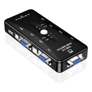 Imagem de Kvm Switch Usb Vga 4 Portas Para Monitor Teclado Mouse - NoBrand
