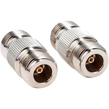 Imagem de 2 conectores N dupla fêmea emenda cabo de antena adaptador - usivale