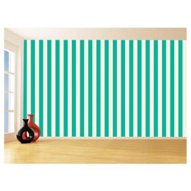 Imagem de Papel De Parede Sala Cozinha Listra Verde Bege 3,5M Lst49 - Você Decor