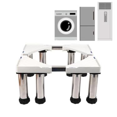 Imagem de Base de suporte para máquina de lavar 71 cm de largura carga universal 399 kg/400 kg suporte de geladeira lavadora e secadora pedestal carrinho de rolo móvel com rodas para aumento de 9,9 a 25 cm de