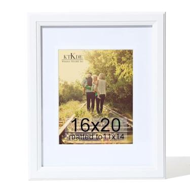 Imagem de KTKDE Moldura de vidro real de 40,6 x 50,8 cm, moldura para pôster, 28 x 35 cm com tapete ou 40 x 50 cm sem tapete, moldura composta de madeira de estilo moderno, moldura de parede de galeria de