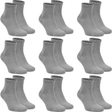 Imagem de Kit 9 Pares Meias Cano Médio Academia Atoalhado Sport Fit - Flat Socks