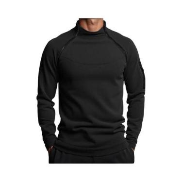 Imagem de Moletom Tático Masculino De Inverno Com Zíper Duplo Em Fleece Polar, C