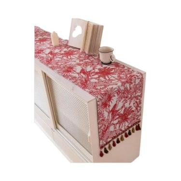 Imagem de Caminho De Mesa Nórdico De Algodão E Linho Com Borlas, Decoração Rústi