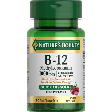 Imagem de Suplemento Nature's Bounty Vitamina B-12 1000mcg 60 comprimidos-Unissex