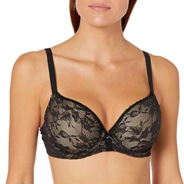 Imagem de Wacoal Sutiã feminino de renda finesse, Preto/Toast, 32DD