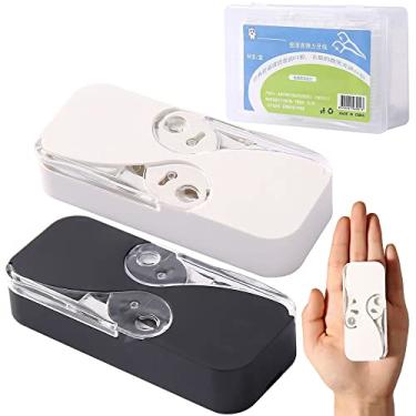 Imagem de Portable Floss Dispenser, 2/4Pcs Floss Box Dispenser, Dental Floss Portable Case Dental Floss Dispenser (White+Black)