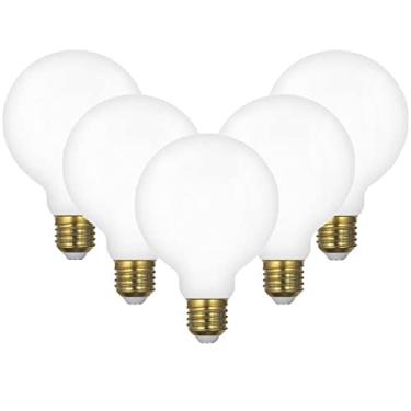 Imagem de 5X Lâmpada Filamento De Led Poptem G95 Leitosa 4W Bivolt Decorativa