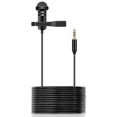 Imagem de weishan Microfone Lavalier compatível com GoPro HERO9 Black, HERO8 Black, HERO7 Black, HERO6, HERO5, Max - Microfone de lapela de 3,5 mm com trava de parafuso, 3 m
