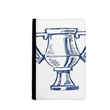 Imagem de Porta-passaporte azul de troféu de campeonato de futebol Notecase Burse capa carteira porta-cartões