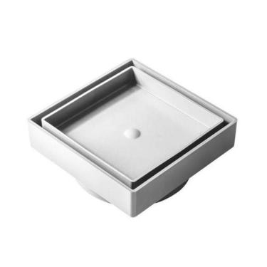 Imagem de Ralo Oculto Invisível 15 X 15Cm Cinza Platina Seca Piso E