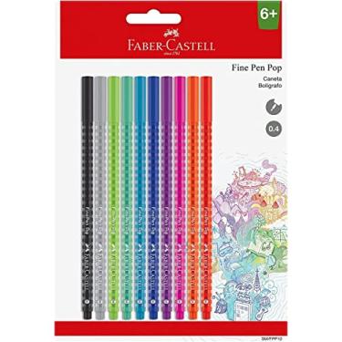 Imagem de Caneta Ponta Fina, Fine Pen PoP, Faber-Castell,SM/FPP10, cartela com 10 unidades