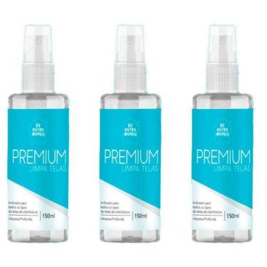 Imagem de Kit3 Limpa Telas 150Ml + Pano Microfibra Alcool Isopropílico - Outro M
