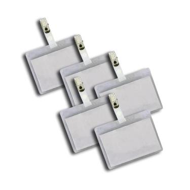 Imagem de Crachá Mole Identificador Pvc Com Presilha 9X7Cm Kit 5 - Redomma