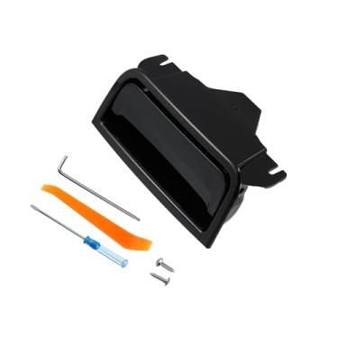 Imagem de VekAuto 1 conjunto 22861304 placa de trava da tampa do apoio de braço do console central para Chevy Silverado1500 2014-2018 para GMC Sierra Yukon Tampa do console central preto fosco acessórios