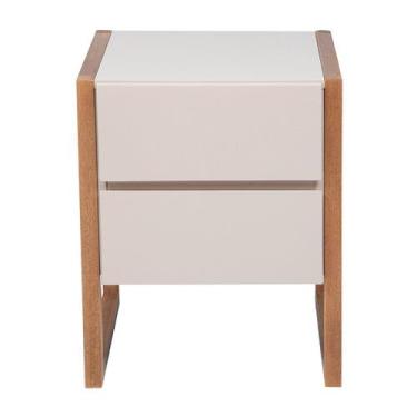 Imagem de Mesa de Cabeceira Fauri em madeira maciça e Mdf - Bac Móveis, Natural 