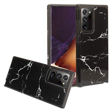 Imagem de Eaglecell - Para Samsung Galaxy Note20 Ultra, Note 20 Ultra SM-N986 - Capa de telefone com imagem híbrida - AD1 mármore preto