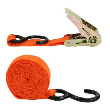 Imagem de Cinta de Amarrar Carga Com Catraca Gancho Fita 2,5cm Suporta 120Kg 4,5 Metros