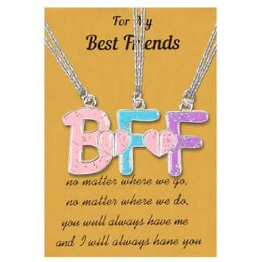 Imagem de KORATER Colar de amizade com 3 peças, para mulheres, homens, amigos, presentes de aniversário (estilo unicórnio), one size, Metal, Sem Pedra Preciosa