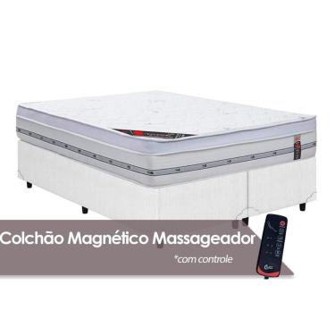 Imagem de Cama Box King: Colchão C-vibro Massagem Castor Pocket Gold Star Niponpedic Magnético + Base Crc Courano White(193x203)
