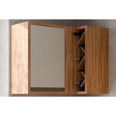 Imagem de Armário Aéreo Cozinha Modulado Tempranillo Canto Reto Com 1 Porta 98cm Amendoa-off White - Ronipa