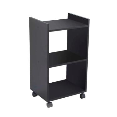 Imagem de Armário Organizador Móvel Multiuso Preto Com Rodinhas 40cm
