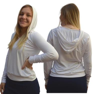 Imagem de Blusa Fitness Feminino Manga Longa com Capuz Academia Dryfit Poliamida