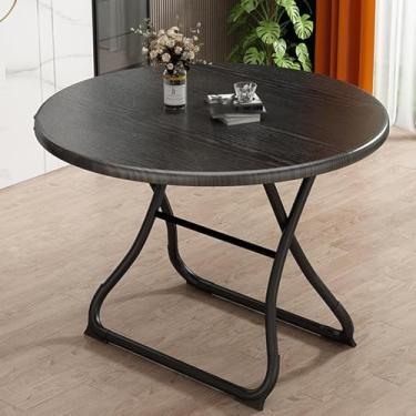 Imagem de Mesa De Jantar Redonda Que Economiza Espaço, Mesa Dobrável Leve Com Tampo De Mesa Grosso E Estrutura De Metal Resistente, Para Eventos De Sala De Jantar No Pátio E Quintal, D, 80cm