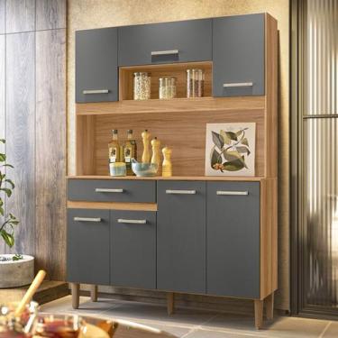 Imagem de Cozinha Compacta Magazin 7 Portas 1 Gaveta Freijó/Chumbo - Nicioli, Ci