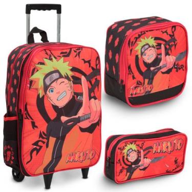 Imagem de Mochila Escolar Infantil Menino + Lancheira + Estojo Naruto - TOYS 2U