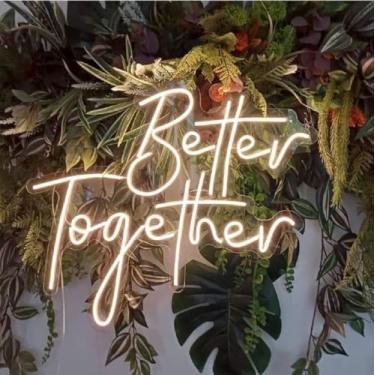 Imagem de Ulalaza Better Together Luz noturna LED neon para decoração de parede festa quarto bar casamento casa aniversário arte decoração natal com corrente USB modulador de luz 5v