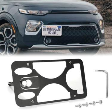 Imagem de Moldura frontal sem broca compatível com Lexus GS | 2013-2020 Suporte de gancho de reboque para placa de carro antifurto Capas de etiqueta de carro à prova de ferrugem, acessórios de carro à prova de