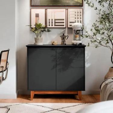 Imagem de Aparador buffet balcão 2 com gaveta portas Gucci preto
