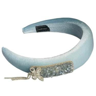 Imagem de Chapéus de casamento para mulheres, chapéu branco de igreja com flor de cetim e decoração de renda, 1920S Gatsby Fascinators Derby Hat 2025, Azul A, One Size-Medium