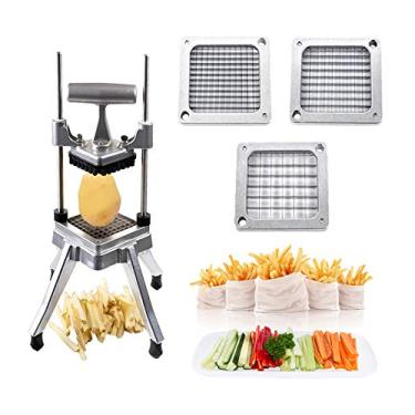 Imagem de Cortador de batatas fritas para cortador de vegetais comercial da Toport, máquina de cortar batatas fritas com lâminas de 1/2 polegada, 3/8 polegada, 1/4 polegada