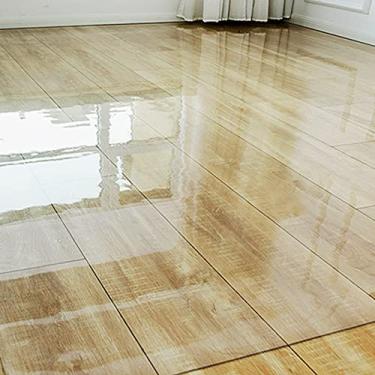 Imagem de Tapetes transparentes, protetor de cadeira de PVC retangular transparente com espessura de 1,6 mm, tapete de plástico para hall de entrada, tapete de proteção de madeira/azulejo, toalha de mesa