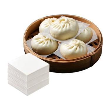 Imagem de Sekonow Pacote com 1500 folhas de papel de bambu para bolinhos de massa antiaderentes, folhas quadradas de papel manteiga para forno, fritadeira a ar, assar pão, bolo, biscoito (7 x 7 cm)